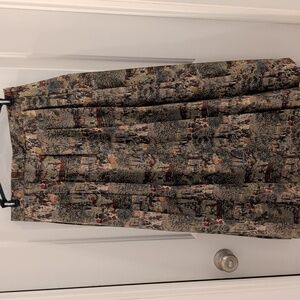 Geiger Vintage Charming Country Life Printed Pleated Long Lined Max Skirt